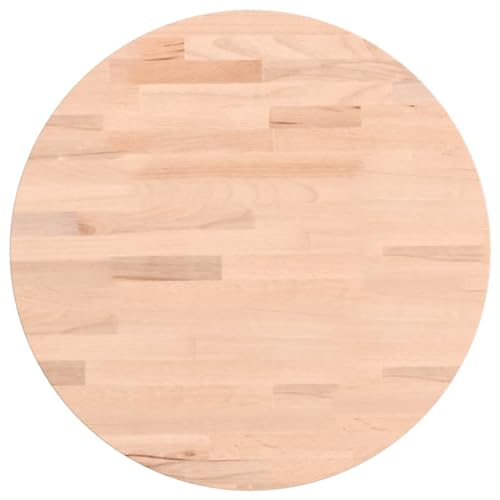 vidaXL Tischplatte, Holzplatte Holztischplatte Rund, Ersatzplatte Platte für Beistelltisch Bartisch, Massivholztischplatte Esstischplatte, Ø40x4 cm Massivholz Buche von vidaXL