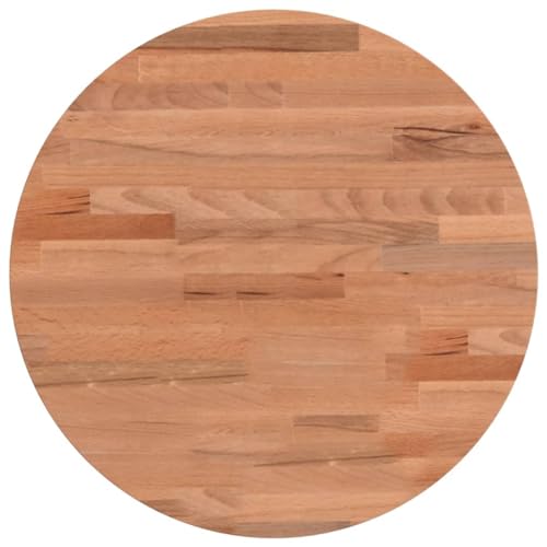 vidaXL Tischplatte, Holzplatte Holztischplatte Rund, Ersatzplatte Platte für Beistelltisch Bartisch, Massivholztischplatte Esstischplatte, Ø40x4 cm Massivholz Buche von vidaXL