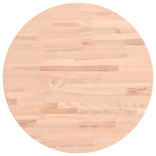 vidaXL Tischplatte, Holzplatte Holztischplatte Rund, Ersatzplatte Platte für Beistelltisch Bartisch, Massivholztischplatte Esstischplatte, Ø50x2,5 cm Massivholz Buche von vidaXL