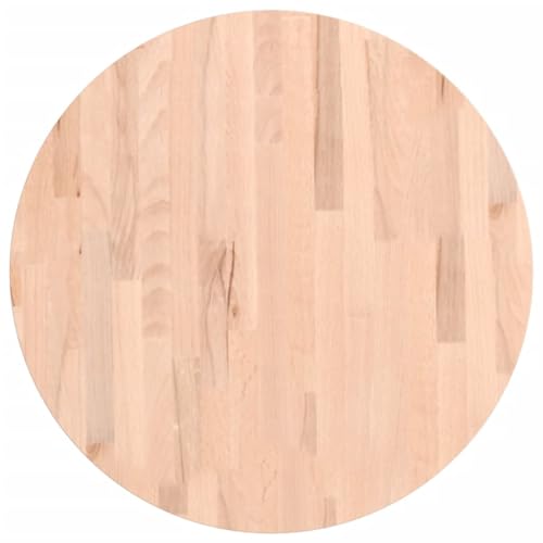 vidaXL Tischplatte, Holzplatte Holztischplatte Rund, Ersatzplatte Platte für Beistelltisch Bartisch, Massivholztischplatte Esstischplatte, Ø60x2,5 cm Massivholz Buche von vidaXL