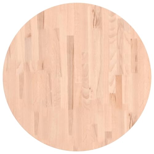 vidaXL Tischplatte, Holzplatte Holztischplatte Rund, Ersatzplatte Platte für Beistelltisch Bartisch, Massivholztischplatte Esstischplatte, Ø70x4 cm Massivholz Buche von vidaXL