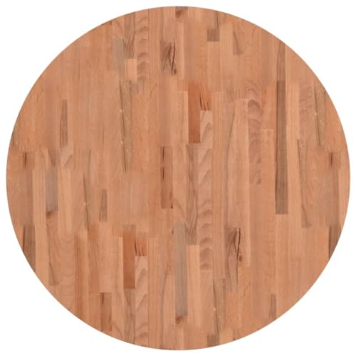 vidaXL Tischplatte, Holzplatte Holztischplatte Rund, Ersatzplatte Platte für Beistelltisch Bartisch, Massivholztischplatte Esstischplatte, Ø90x1,5 cm Massivholz Buche von vidaXL