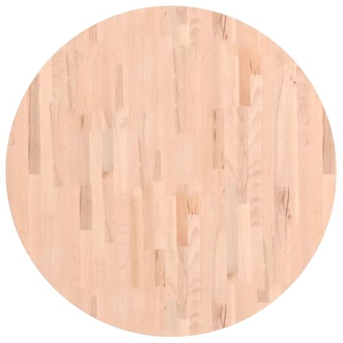 vidaXL Tischplatte, Holzplatte Holztischplatte Rund, Ersatzplatte Platte für Beistelltisch Bartisch, Massivholztischplatte Esstischplatte, Ø90x2,5 cm Massivholz Buche von vidaXL