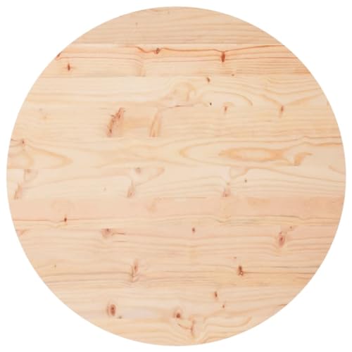 vidaXL Tischplatte, Holzplatte Holztischplatte Rund, Ersatzplatte Platte für Beistelltisch Couchtisch, Massivholztischplatte Esstischplatte, Ø60x3 cm Massivholz Kiefer von vidaXL