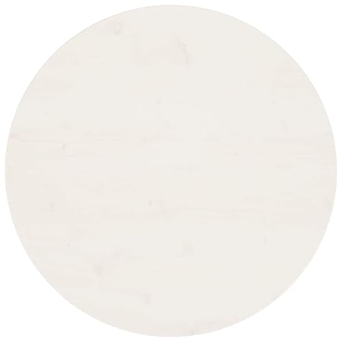 vidaXL Tischplatte, Holzplatte Holztischplatte Rund, Ersatzplatte Platte für Beistelltisch Couchtisch, Massivholztischplatte Esstischplatte, Weiß Ø70x3 cm Massivholz Kiefer von vidaXL