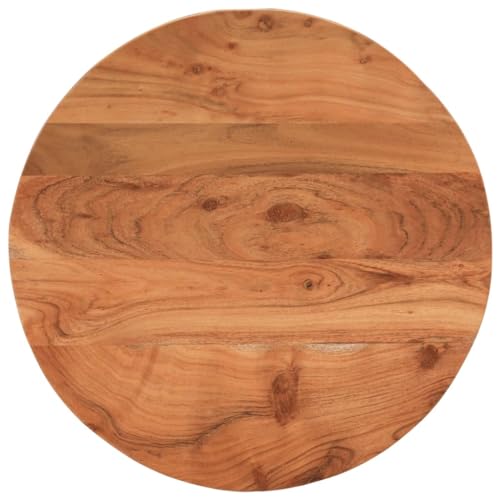 vidaXL Tischplatte, Holzplatte Holztischplatte Rund, Möbelplatte Platte für Beistelltisch Bartisch, Massivholzplatte Schreibtischplatte Ersatzplatte, Ø60x2,5cm Massivholz Akazie von vidaXL