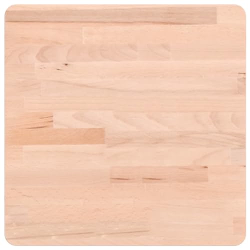 vidaXL Tischplatte, Quadratisch Holzplatte mit 4 abgerundeten Ecken, Holztischplatte Ersatzplatte für Couchtisch, Massivholztischplatte Platte, 40x40x1,5 cm Massivholz Buche von vidaXL