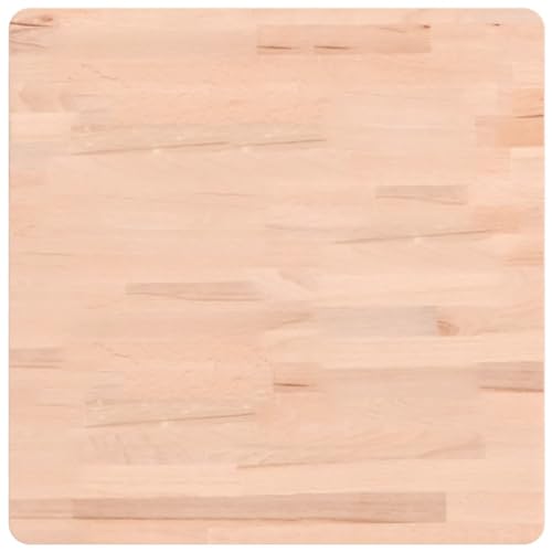 vidaXL Tischplatte, Quadratisch Holzplatte mit 4 abgerundeten Ecken, Holztischplatte Ersatzplatte für Couchtisch, Massivholztischplatte Platte, 50x50x1,5 cm Massivholz Buche von vidaXL