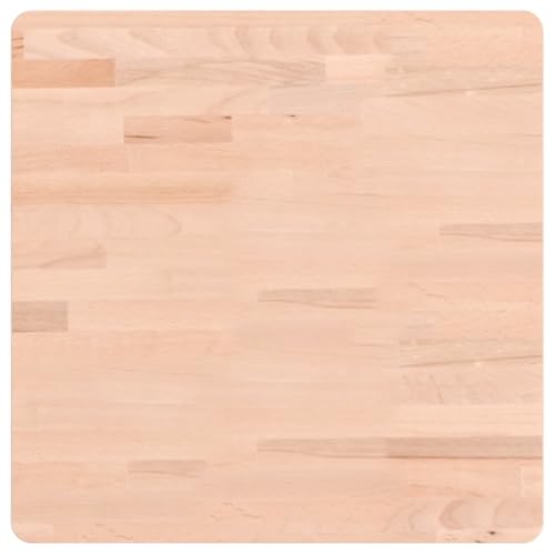 vidaXL Tischplatte, Quadratisch Holzplatte mit 4 abgerundeten Ecken, Holztischplatte Ersatzplatte für Couchtisch, Massivholztischplatte Platte, 50x50x4 cm Massivholz Buche von vidaXL