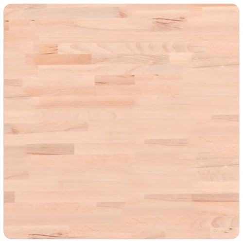 vidaXL Tischplatte, Quadratisch Holzplatte mit 4 abgerundeten Ecken, Holztischplatte Ersatzplatte für Couchtisch, Massivholztischplatte Platte, 60x60x2,5 cm Massivholz Buche von vidaXL