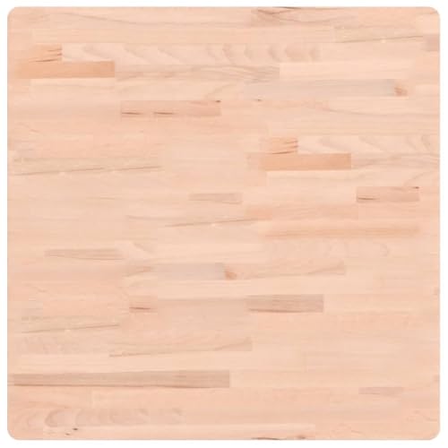 vidaXL Tischplatte, Quadratisch Holzplatte mit 4 abgerundeten Ecken, Holztischplatte Ersatzplatte für Couchtisch, Massivholztischplatte Platte, 70x70x2,5 cm Massivholz Buche von vidaXL