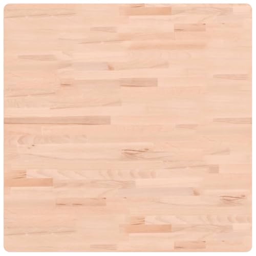 vidaXL Tischplatte, Quadratisch Holzplatte mit 4 abgerundeten Ecken, Holztischplatte Ersatzplatte für Couchtisch, Massivholztischplatte Platte, 80x80x2,5 cm Massivholz Buche von vidaXL