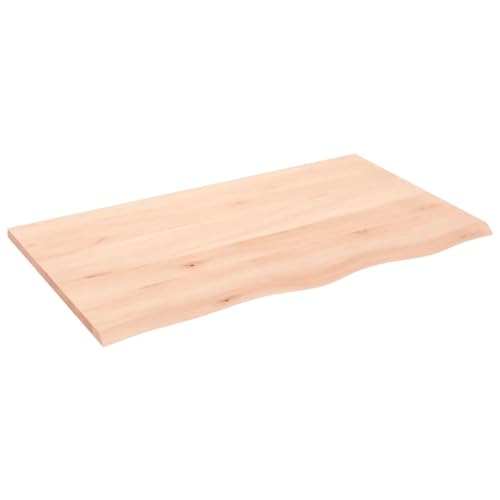 vidaXL Tischplatte, Schreibtischplatte mit Naturkante, Holztischplatte für Esstische Couchtische, Esstischplatte Couchtischplatte DIY Platte, Massivholz Eiche Unbehandelt von vidaXL