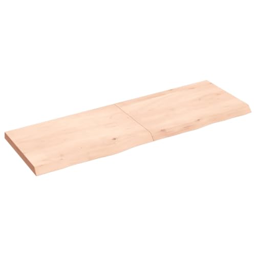 vidaXL Tischplatte, Schreibtischplatte mit Naturkante, Holztischplatte für Esstische Couchtische, Esstischplatte Couchtischplatte DIY Platte, Massivholz Eiche Unbehandelt von vidaXL