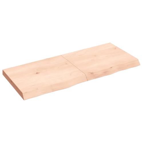 vidaXL Tischplatte, Schreibtischplatte mit Naturkante, Holztischplatte für Esstische Couchtische, Esstischplatte Couchtischplatte DIY Platte, Massivholz Eiche Unbehandelt von vidaXL