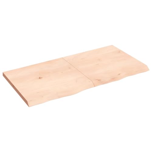 vidaXL Tischplatte, Schreibtischplatte mit Naturkante, Holztischplatte für Esstische Couchtische, Esstischplatte Couchtischplatte DIY Platte, Massivholz Eiche Unbehandelt von vidaXL