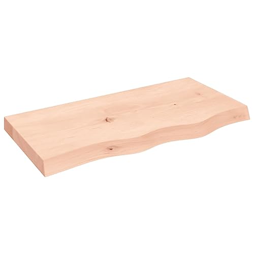 vidaXL Tischplatte, Schreibtischplatte mit Naturkante, Holztischplatte für Esstische Couchtische, Esstischplatte Couchtischplatte DIY Platte, Massivholz Eiche Unbehandelt von vidaXL