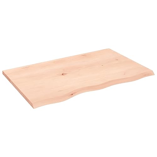 vidaXL Tischplatte, Schreibtischplatte mit Naturkante, Holztischplatte für Esstische Couchtische, Esstischplatte Couchtischplatte DIY Platte, Massivholz Eiche Unbehandelt von vidaXL