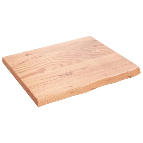 vidaXL Tischplatte, Schreibtischplatte mit Naturkante, Holztischplatte für Esstische Couchtische, Esstischplatte Couchtischplatte DIY Platte, Hellbraun Massivholz Eiche Unbehandelt von vidaXL