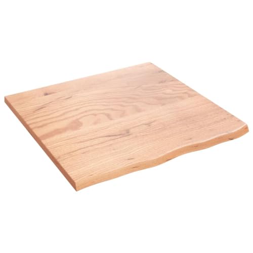 vidaXL Tischplatte, Schreibtischplatte mit Naturkante, Holztischplatte für Esstische Couchtische, Esstischplatte Couchtischplatte DIY Platte, Hellbraun Massivholz Eiche Unbehandelt von vidaXL