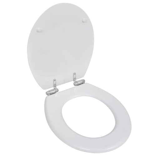 vidaXL Toilettensitz MDF Absenkautomatik Deckel WC Sitz Toilettendeckel Weiß von vidaXL