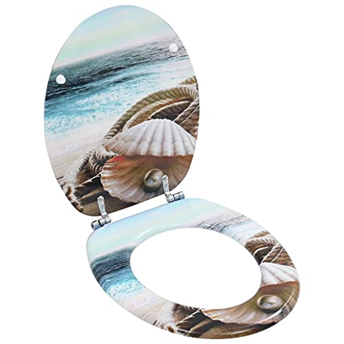 vidaXL Toilettensitz mit Deckel Muschel-Design WC Sitz Brille Toilettendeckel Klodeckel Klobrille Toilettenbrille Klositz Badezimmer MDF vidaXL Toilettensitz mit Deckel Muschel-Design WC Sitz Brille Toilettendeckel Klodeckel Klobrille Toilettenbrille Klositz Badezimmer MDF von vidaXL