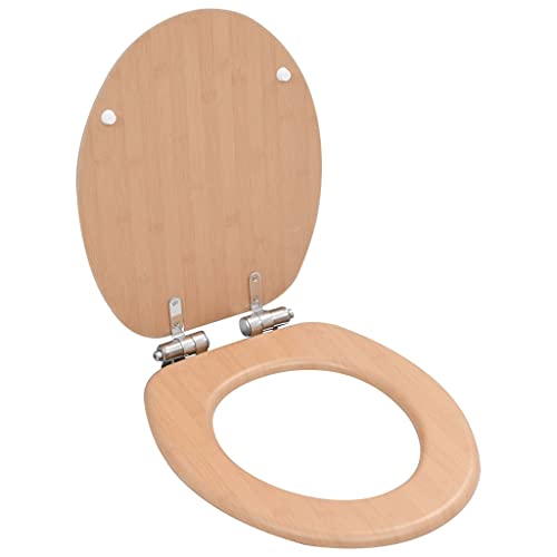 vidaXL Toilettensitz mit Soft Close Deckel Absenkautomatik Bambus-Design WC Sitz Brille Toilettendeckel Klodeckel Klobrille Toilettenbrille MDF vidaXL Toilettensitz mit Soft Close Deckel Absenkautomatik Bambus-Design WC Sitz Brille Toilettendeckel Klodeckel Klobrille Toilettenbrille MDF von vidaXL