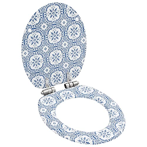 vidaXL Toilettensitz mit Soft Close Deckel Absenkautomatik Porzellan-Design WC Sitz Brille Toilettendeckel Klodeckel Klobrille Toilettenbrille MDF vidaXL Toilettensitz mit Soft Close Deckel Absenkautomatik Porzellan-Design WC Sitz Brille Toilettendeckel Klodeckel Klobrille Toilettenbrille MDF von vidaXL