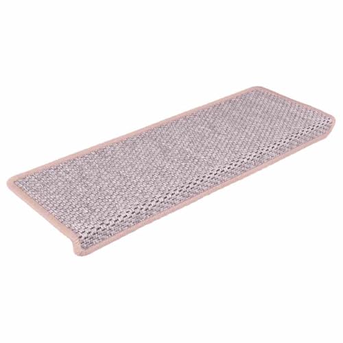 vidaXL Treppenmatten 15 STK., Stufenmatten Selbstklebend, Treppenteppich in Sisal-Optik, Treppenstufenmatte Treppenschutz, 65x21x4cm Rosa von vidaXL