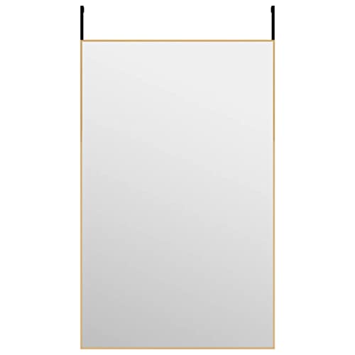 vidaXL Türspiegel Hängespiegel Spiegel Ankleidespiegel Garderobenspiegel Flurspiegel Frisierspiegel Wandspiegel Golden 50x80cm Glas Aluminium von vidaXL