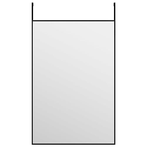 vidaXL Türspiegel Hängespiegel Spiegel Ankleidespiegel Garderobenspiegel Flurspiegel Frisierspiegel Wandspiegel Schwarz 40x60cm Glas Aluminium von vidaXL