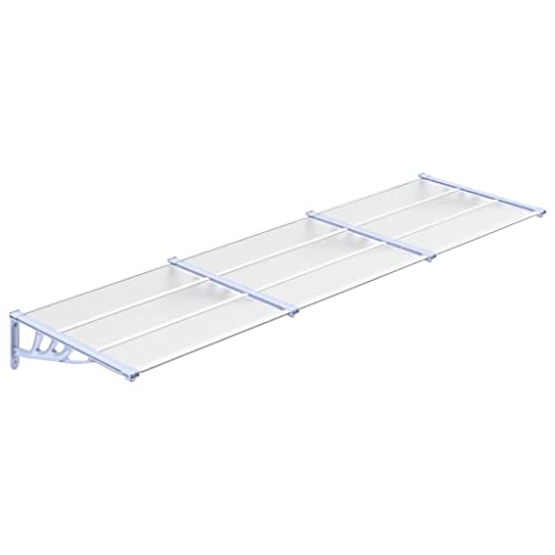 vidaXL Türüberdachung Terrassentür Fenster Veranda Markise Regenschutz Outdoor Haustür Vordach Markise Grau und Transparent 297,5x90 cm Polycarbonat von vidaXL