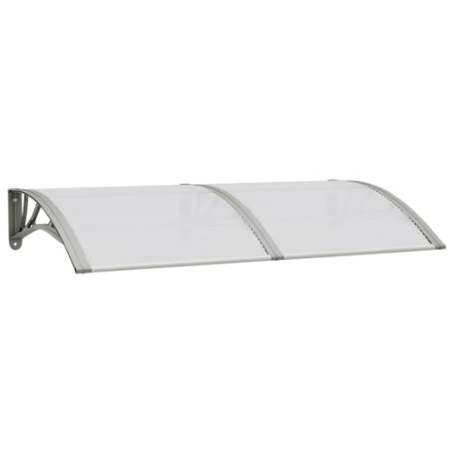 vidaXL Türvordach Überdachung Haustür Pultvordach Türdach Haustürvordach Haustürdach Vordach Regenschutz Grau 150x80cm Polycarbonat von vidaXL