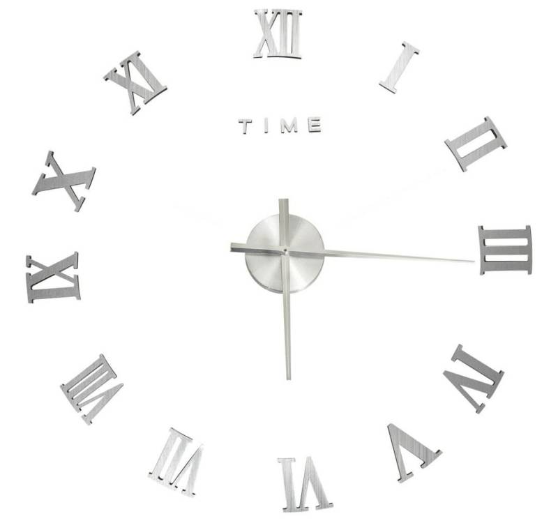 vidaXL Uhr 3D-Wanduhr Modernes Design Silbern 100 cm XXL von vidaXL