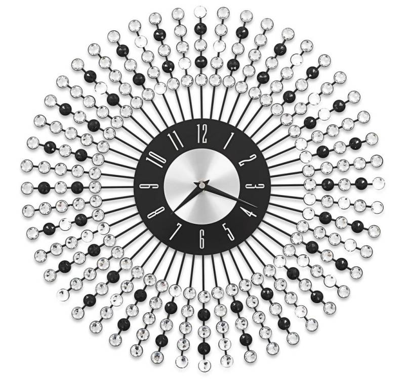 vidaXL Uhr Wanduhr Metall 43 cm Schwarz von vidaXL