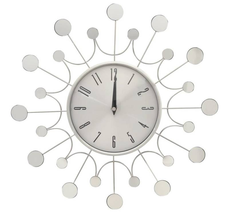 vidaXL Uhr Wanduhr Silbern 40 cm Metall von vidaXL