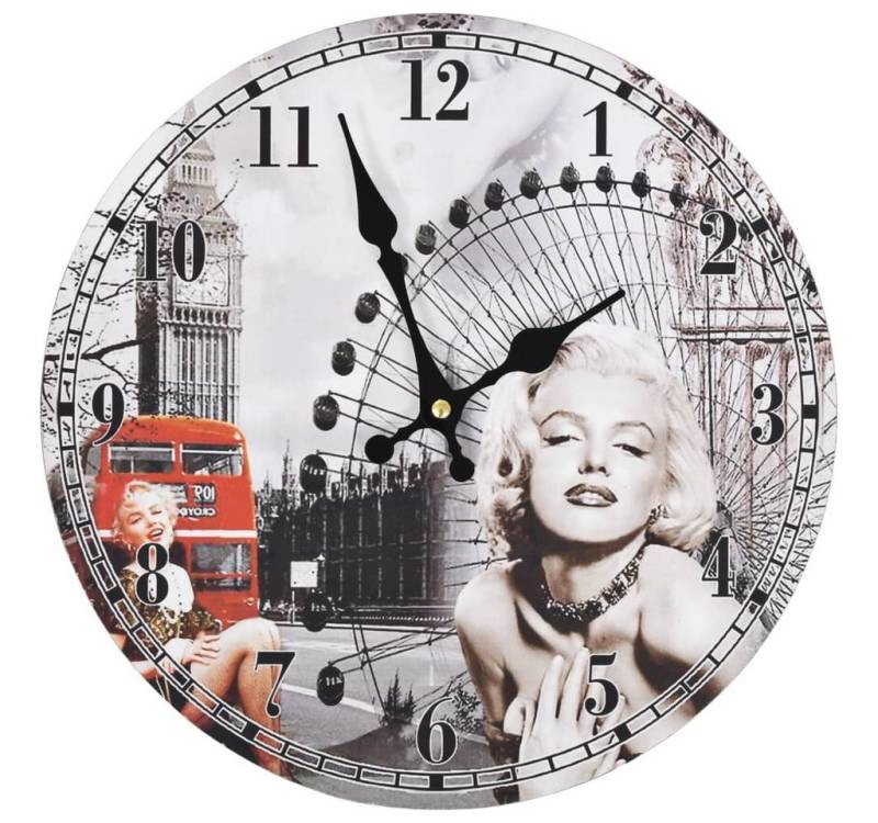 vidaXL Uhr Wanduhr Vintage Marilyn Monroe 30 cm von vidaXL
