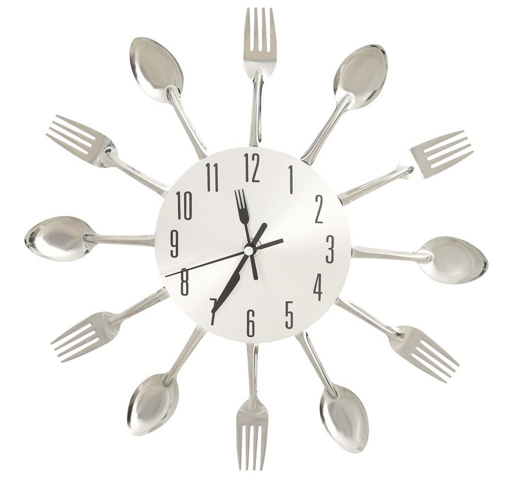 vidaXL Uhr Wanduhr mit Löffel und Gabel Design Silbern 31 cm Aluminium vidaXL Uhr Wanduhr mit Löffel und Gabel Design Silbern 31 cm Aluminium von vidaXL