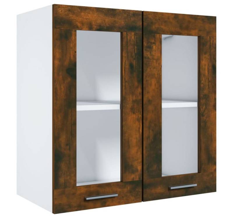 vidaXL Hängeschrank Wandhängeschrank Glas Räuchereiche 60x31x60 cm Holzwerkstoff von vidaXL