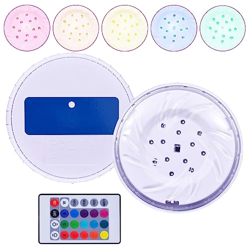 vidaXL Unterwasser LED Poollampe mit Fernbedienung Unterwasserlampe Deko Licht Beleuchtung Leuchte Pool Teich Aquarium Poolleuchte Mehrfarbig von vidaXL