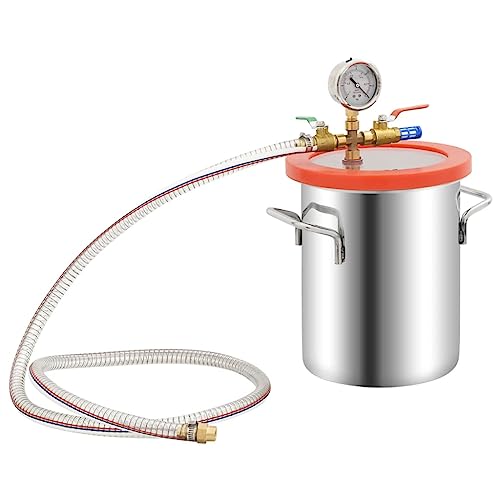 vidaXL Vakuumkammer Vakuumpumpe Vacuum Chamber Unterdruckpumpe Entgasungskammer Vakuumbehälter Vakuumkessel mit Acryl-Deckel Edelstahl 5,5L von vidaXL