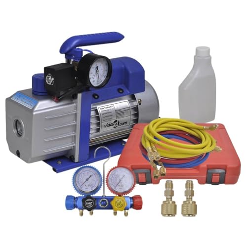 vidaXL Vakuumpumpe Einstufig mit 4-Wege-Verteiler-Manometer Set Unterdruckpumpe Vacuum Vacuumpumpe Kompressor Pumpe Klimaanlage Monteurhilfe vidaXL Vakuumpumpe Einstufig mit 4-Wege-Verteiler-Manometer Set Unterdruckpumpe Vacuum Vacuumpumpe Kompressor Pumpe Klimaanlage Monteurhilfe von vidaXL