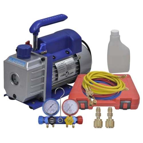 vidaXL Vakuumpumpe Einstufig mit 4-Wege-Verteiler-Manometer Set Vacuumpumpe Unterdruckpumpe Vacuum Kompressor Pumpe Klimaanlage Monteurhilfe vidaXL Vakuumpumpe Einstufig mit 4-Wege-Verteiler-Manometer Set Vacuumpumpe Unterdruckpumpe Vacuum Kompressor Pumpe Klimaanlage Monteurhilfe von vidaXL