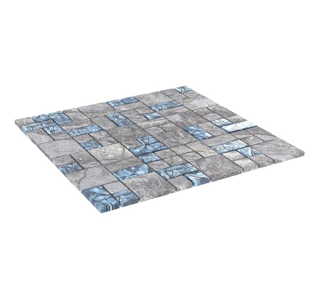 vidaXL Verblender Mosaikfliesen 11 Stk. Grau Blau 30x30 cm Glas, (11-tlg) von vidaXL