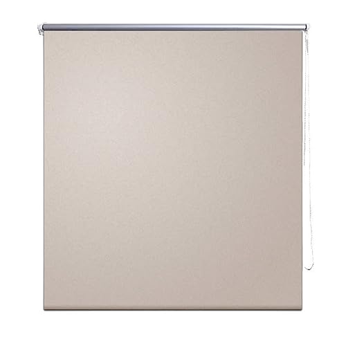 vidaXL Verdunkelungsrollo 120x175cm Beige Seitenzug Klemmrollo Klemmfix Rollo von vidaXL