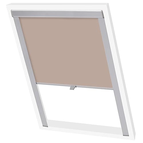 vidaXL Verdunkelungsrollo Dachfensterrollo Verdunkelung Klemmrollo Dachrollo Verdunklungsrollo Seitenzugrollo Beige MK08 von vidaXL