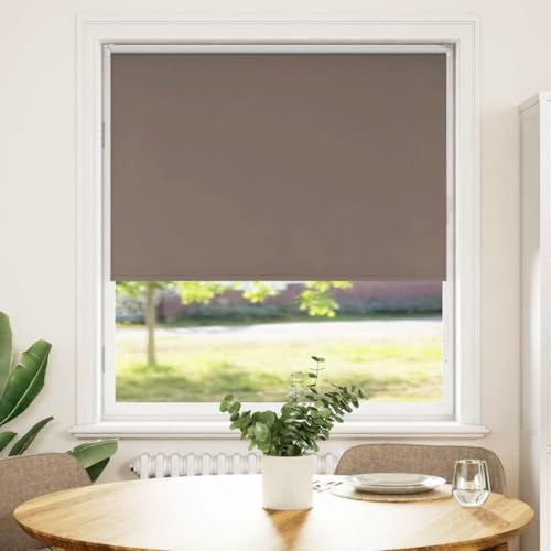 vidaXL Verdunkelungsrollo Kaffeebraun 100x150cm Stoffbreite 95,7cm, Rollo, Klemmfix, Thermorollo, Verdunklungsrollo, Klemmrollo, Fensterrollo von vidaXL