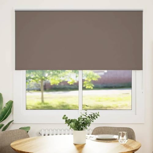 vidaXL Verdunkelungsrollo Kaffeebraun 145x130cm Stoffbreite 141,6cm, Rollo, Klemmfix, Thermorollo, Verdunklungsrollo, Klemmrollo, Fensterrollo von vidaXL