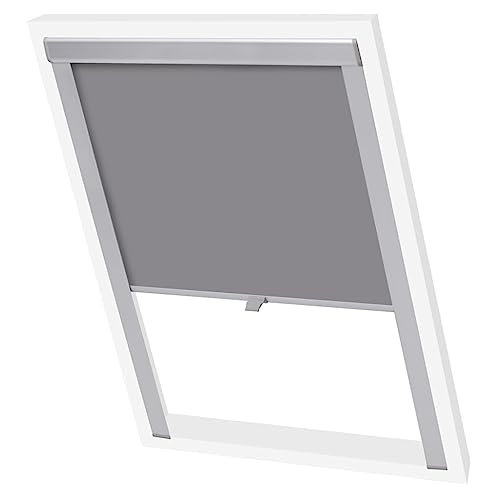 vidaXL Verdunkelungsrollo Verdunkelung Dachrollo Dachfensterrollo Grau C02 von vidaXL