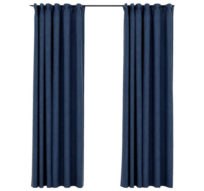 vidaXL Verdunkelungsvorhang, Verdunkelungsgardinen Haken Leinenoptik 2 Stk. Blau 140x225cm vidaXL Verdunkelungsvorhang, Verdunkelungsgardinen Haken Leinenoptik 2 Stk. Blau 140x225cm von vidaXL